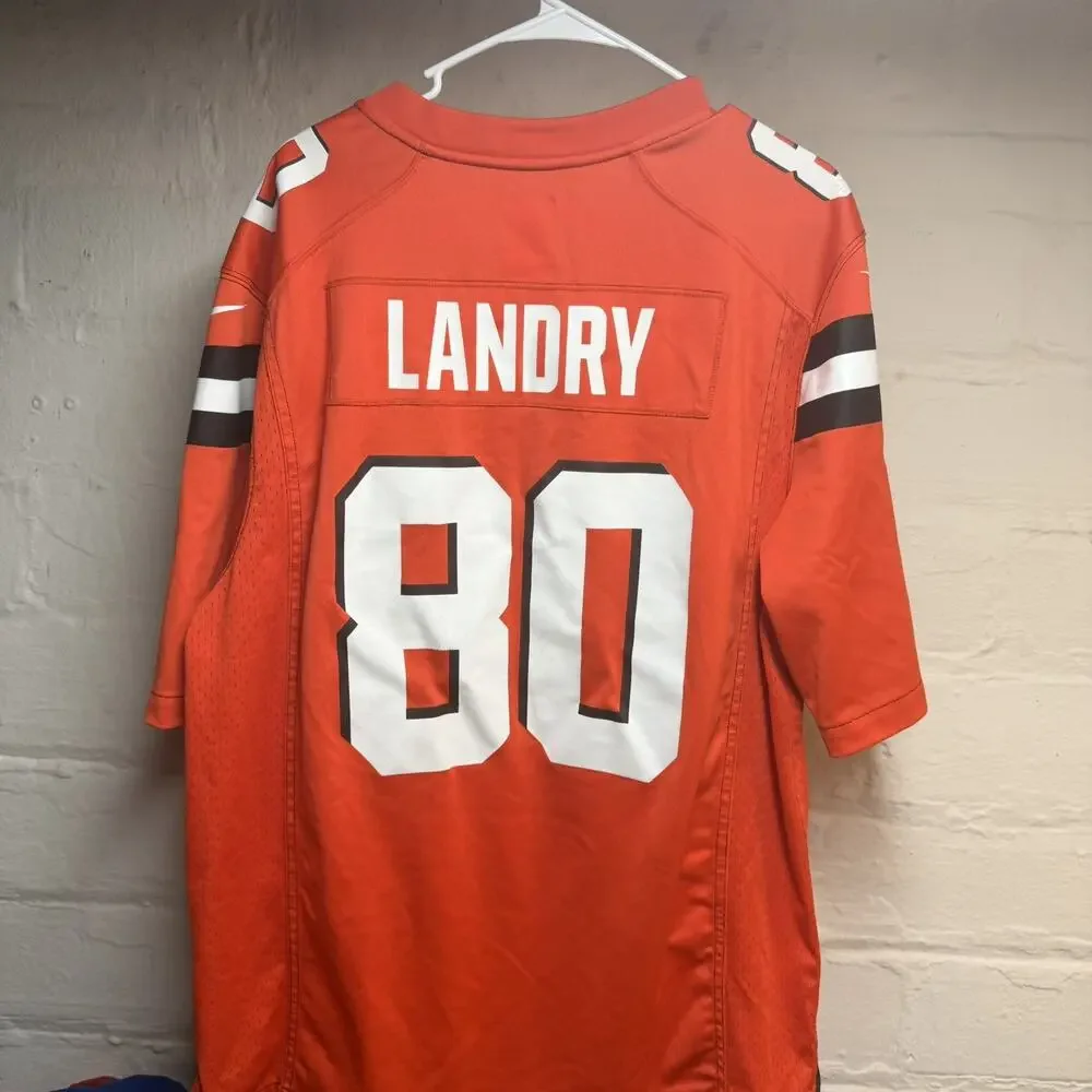 Nike NFL Cleveland Browns On Field Jarvis Landry 80 Orange Dawg Pound Jersey XL